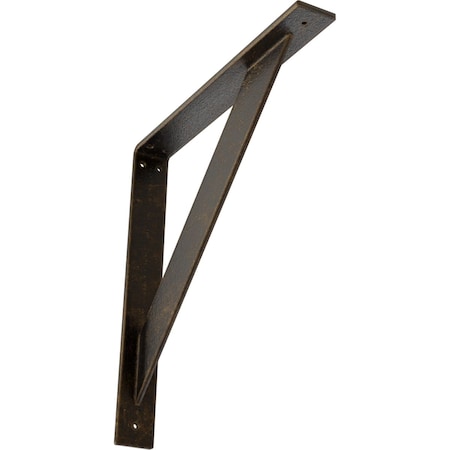 Ekena Millwork Traditional Steel Bracket, Antiqued Brass 2"W x 16"D x 16"H BKTM02X16X16TRABS